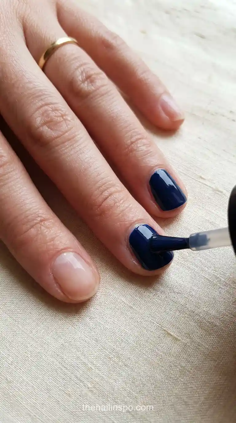 Base Coat Before Blue Lacquer Application