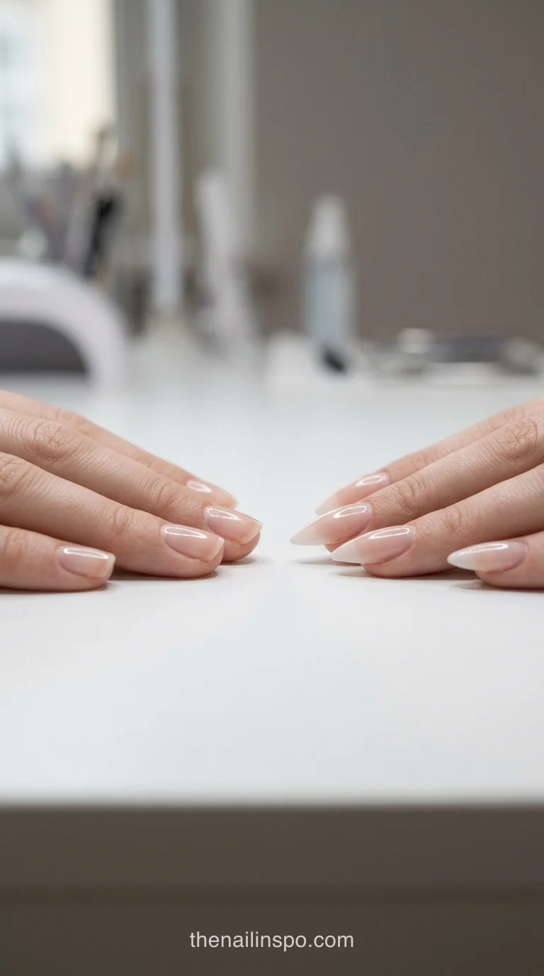 Liquid Gel Vs Hard Gel Nails Side Profile