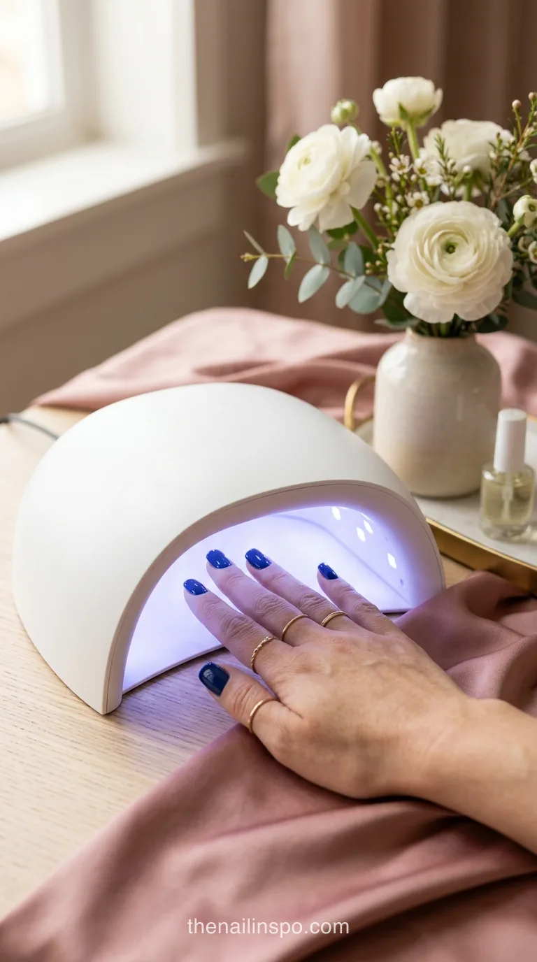Navy Gel Manicure Led Lamp Cure