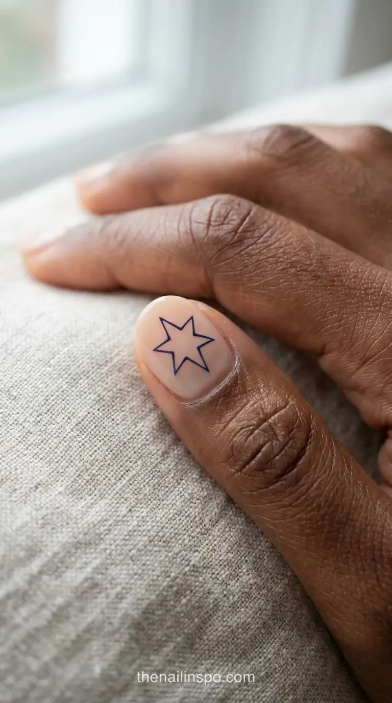 Navy Sheer Oval Nails