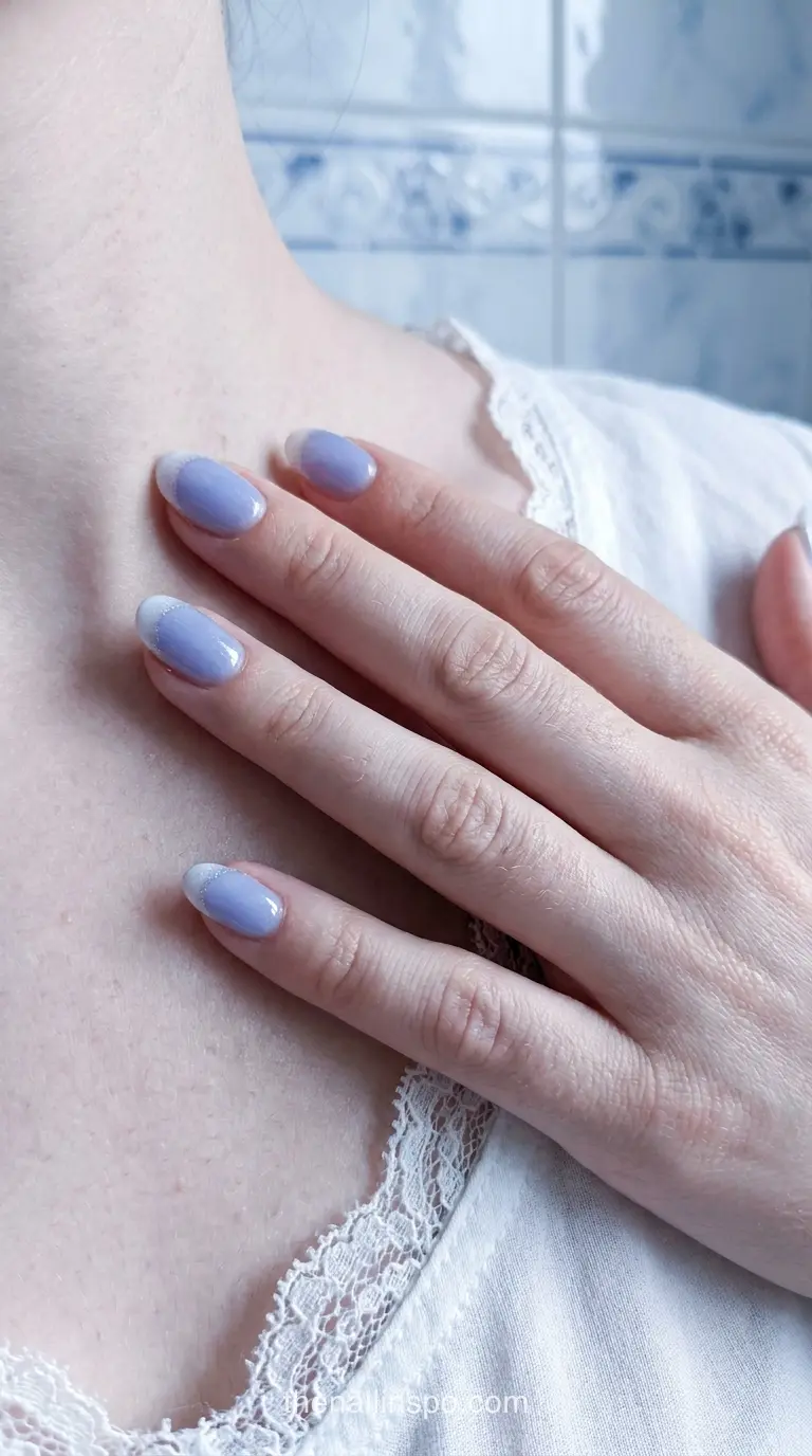 Periwinkle Sheer Oval Nails