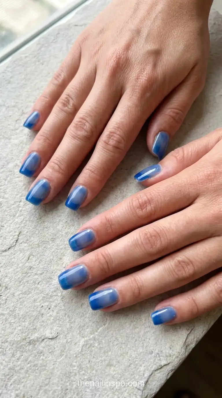 Sapphire Jelly Square Nails
