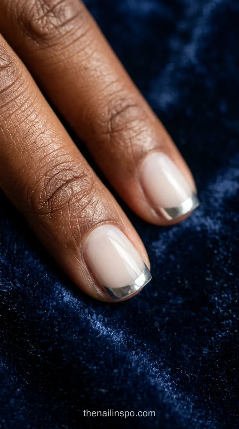 Silver Chrome Square Nails