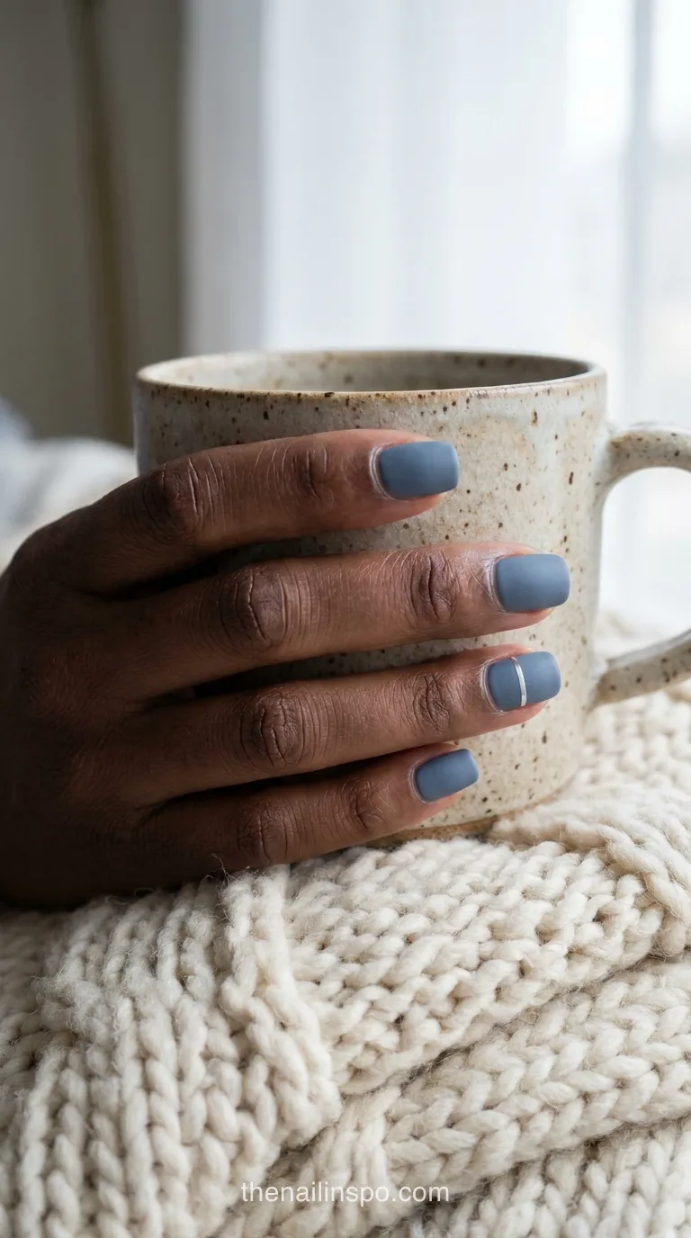 Slate Matte Square Nails