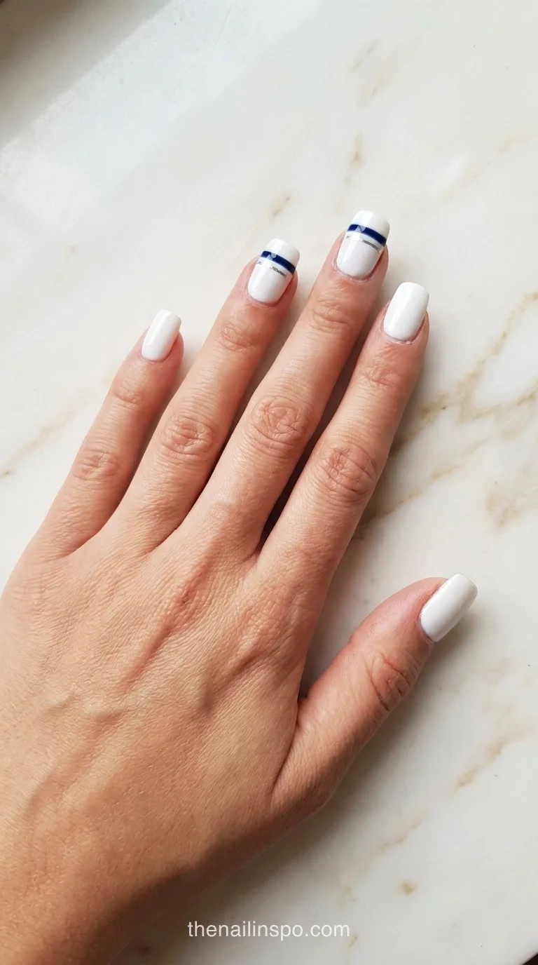 White Glossy Square Nails